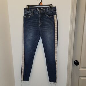 Kut From The Kloth Donna High Rise Ankle Skinny Raw Hem Size 4 25.5" Inseam